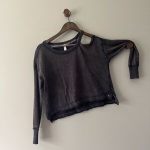ANTHROPOLOGIE PILCRO MINERAL WASHED COLD SHOULDER SWEATSHIRT SIZE SMALL